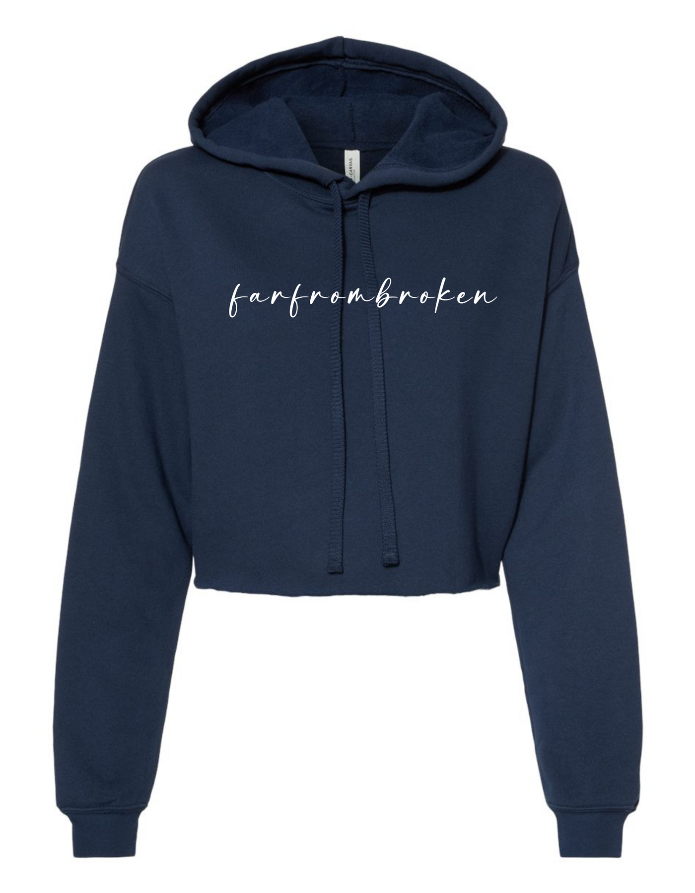 FARFROMBROKEN Crop Hoodie - Navy